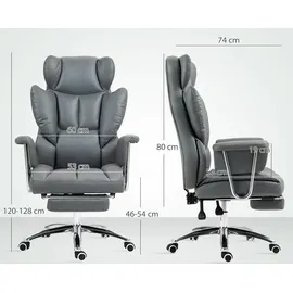 Homcom Bürostuhl Kunstleder Dunkelgrau