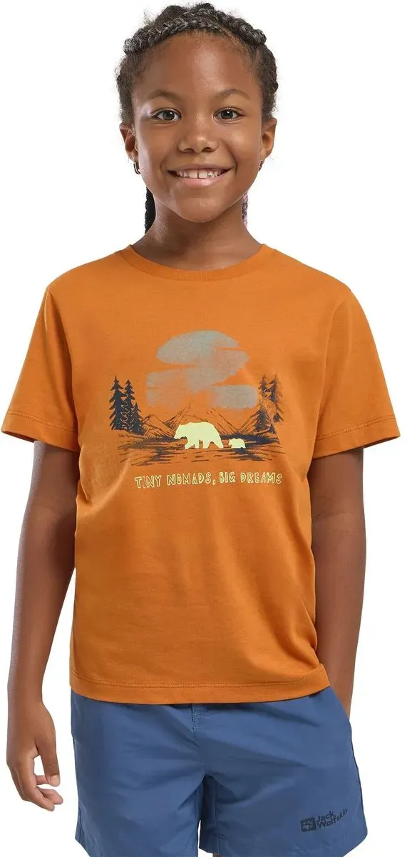 Jack Wolfskin Graphic Cotton T Kids print soft amber (T0222) 176