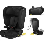 Kinderkraft FIX2GO i-size 76-150 cm mit Isofix base, bis zu ca. 12 Jahren, Sicherheitssystemen, Premium Polsterung, Reclining, Schwarz