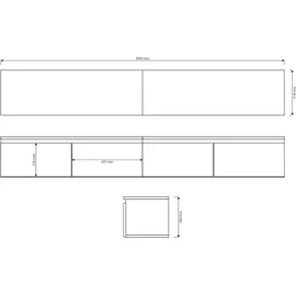 Selsey Bemmi TV-Hängeboard 200 cm Walnuss 28,4 cm x 31,8 cm Spanplatte