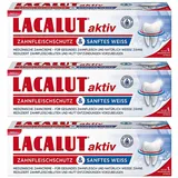 Lacalut aktiv Zahnpasta Zahnfleischschutz sanftes Weiß 3 x 75 ml