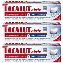 Lacalut aktiv Zahnpasta Zahnfleischschutz sanftes Weiß 3 x 75 ml