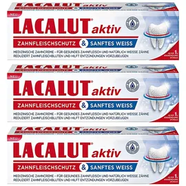 Lacalut aktiv Zahnpasta Zahnfleischschutz sanftes Weiß 3 x 75 ml