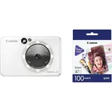 Canon Zoemini S2 Mini Sofortbildkamera + Fotodrucker mobil tragbar unterwegs Hosentasche & ZP-2030 Original Zink Photo Paper 100 Sheets for Canon Zoemini Instant Camera/Photo Printer