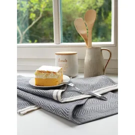 framsohn frottier Geschirrtuch FRAMSOHN FROTTIER "Modern Living Streifen, aus 100% Baumwolle", grau (grau, anthrazit), B:50cm L:70cm, 100% Baumwolle, Geschirrtücher, Geschirrtuch Wischtuch, dichte Feinwebung, in Österreich hergestellt, 50x70 cm