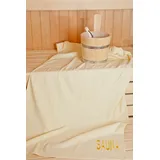 Brandsseller Sauna Damen-Sarong - Sauna-Set Sarong inkl. Badehandtuch - 100% Baumwolle Sarong ca. 130 x 75 cm | Hantuch ca. 50 x 100 cm - Einheitsgröße von S-XXL mit Knöpfen - Farbe: Creme