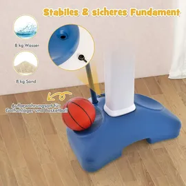 Costway Basketballkorb 4 in 1 blau 100 - 140 cm