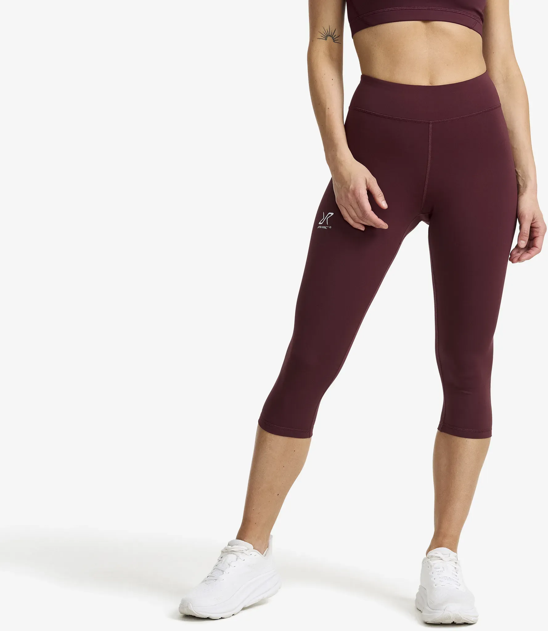Flow High-waisted Capri Leggings Damen Winetasting, Größe:2XL - Outdoor Tights - Lila