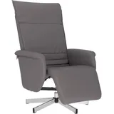 vidaXL Relaxsessel mit Fußteil Kunstleder 86,5 x 107,5 x 86,5 cm Grau drehbar