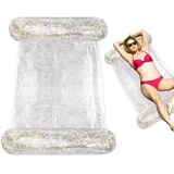 Wasserhängematte, Aufblasbarer Pool-Lounge-Stuhl, Schwimmende Hängematte, Faltbar, Tragbar, Luftig, Leicht, Schwimmender Stuhl, Bett, Floß, Liegestuhl, Pool-Schlauchboote Für Erwachsene Und Kinder
