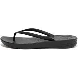 Zehentrenner FITFLOP "IQUSHION", Damen, Gr. 40, schwarz, Synthetik, sportlich, Schuhe, Keilabsatz, Sommerschuh, Schlappen mit weichem Zehensteg