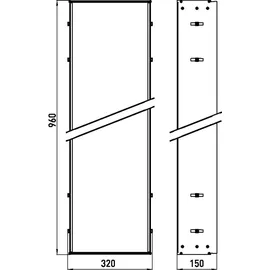 EMCO Asis Einbaurahmen für Asis module mit 964 mm, 977000061