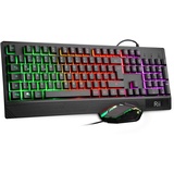 Rii Gaming Tastatur und Maus Set, Maus und Tastatur, RGB Hintergrundbeleuchtung QWERTZ (DE-Layout), Regenbogen Farben Beleuchtete USB Wasserdicht Tastatur und Maus mit 3200 für Pro PC Gamer