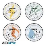 POKEMON - Set of 4 Plates - Starters + Pikachu