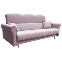 MOEBLO Schlafsofa TULIP, Kippsofa Sofa Klappsofa Bettfunktion Couch, mit Schlaffunktion und Bettkasten rosa