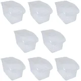 8er Set Aufbewahrungskorb Transparent 17,5 x 29 x 17,5 cm Schrankkorb Regal Organizer Aufbewahrungsbox Ordnungskorb Kunststoff