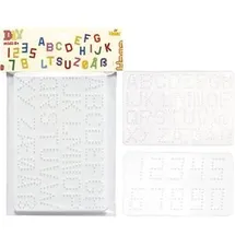 Malte Haaning Plastic A/S Stiftplatten 4455 für Bügelperlen Midi 5+ Buchstaben und Zahlen 2 Stück