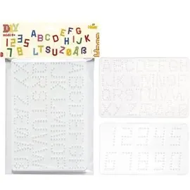 Malte Haaning Plastic A/S Stiftplatten 4455 für Bügelperlen Midi 5+ Buchstaben und Zahlen 2 Stück