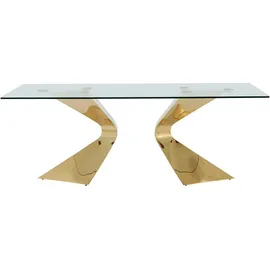 Kare DESIGN Esstisch Gloria Gold 200 x 100 cm Glas