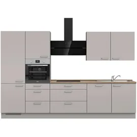 Nobilia Küchenleerblock Touch, Grau, Eiche Metall, 6 Schubladen, nur wie online abgebildet bestellbar, 330 cm, Blauer Engel, Pefc, Goldenes M, Made in Germany, DGM-Klimapakt, seitenverkehrt erhältlich, vormontierter Korpus, Küchen, Küchenzeilen ,