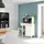 Habitdesign Küchenbeistellschrank Mikrowellenschrank 72 x 40 x 126 cm Weiß/Eiche
