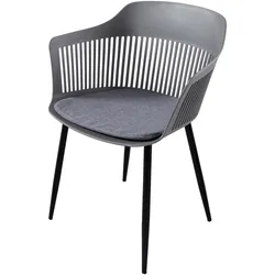 riess-ambiente Stuhl AIRE - grau Kunststoff Stahlgestell Indoor Outdoor inkl. Kissen