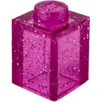 25 Stück Lego, Teile Nr. 3005 in Glitzer-Pink (Glitter Trans-Dark Pink)