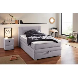 Jockenhöfer Boxspringbett JOCKENHÖFER GRUPPE ""Amira", OTTOs Choice Topseller, mit Bettkasten und Topper", grau (grau 313, 09), B:134cm L:217cm, Bezug: 100% Polyester;Topper und Matratzenspiegel: 100% Polyester, Komplettbetten, Boxspringbett, erhältlich in den