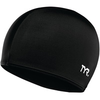 TYR Unisex-Adult Lycra Swimming Cap (Black)-LCY-001 Swim, One Size