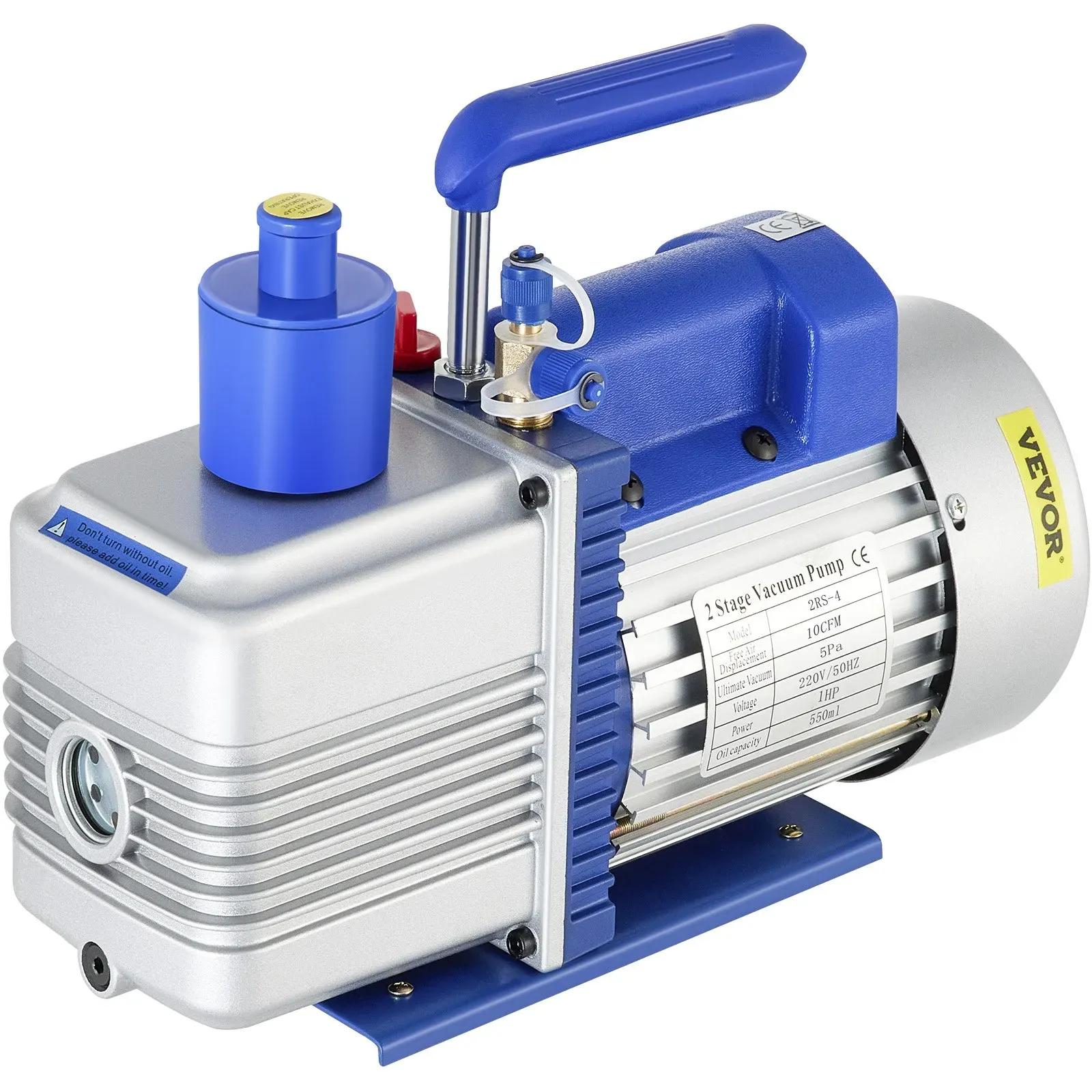 VEVOR 220 V Zweistufige Vakuumpumpe 10 Cfm 1 Hp 5 Pa Multifunktionspumpe Unterdruckpumpe Vakuumgeräte Pumpe 550 ml Vakuumpumpe Unterdruckpumpe Refrigerant Vacuum Pump