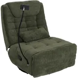 Mendler Relaxsessel HWC-P92 Chenille 82 x 96 x 0 cm Grün drehbar mit Liegeposition