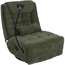 Mendler Relaxsessel HWC-P92 Chenille 82 x 96 x 0 cm Grün drehbar mit Liegeposition