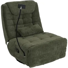 Mendler Relaxsessel HWC-P92 Chenille 82 x 96 x 0 cm Grün drehbar mit Liegeposition
