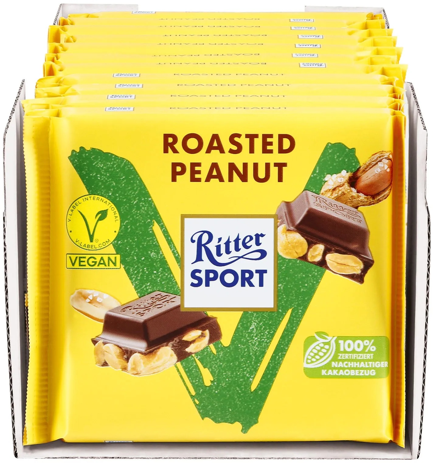 Ritter Sport Vegan Roasted Peanut 100 g, 11er Pack