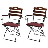 Mendler HWC-J40 Biergartenstuhl 58 x 58 x 105 cm braun/rot 2 St.