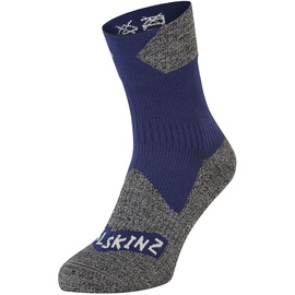 SealSkinz Bircham Allwetter-Socken, wasserdicht, blau-graumeliert, Größe S