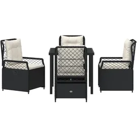 vidaXL Garten Essgruppe 5 pcs Schwarz Poly-Rattan