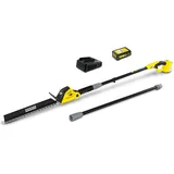 Kärcher 18 V Akku-Teleskop-Heckenschere PHG 18-45 Battery Set, inkl. 18 V/2,5 Ah Akku und Schnellladegerät, Schnittlänge: 45 cm, Verlängerungseinsatz, abwinkelbarer Schneidkopf, Leistung: max. 250 m