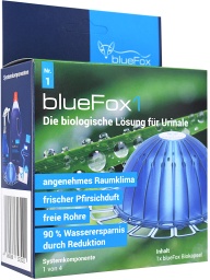 blueFox1 Biokapsel für Urinalbecken, Urinaleinleger für ein angenehmes Raumklima mit Pfirsichduft, 1 Stück