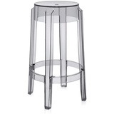 Kartell Charles Ghost, Hocker Medium, H. 65 cm, Fumè, 2er-Satz