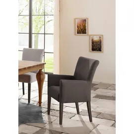 Home Affaire "King", braun (dunkelbraun, buche wenge), B:60cm H:92cm T:65cm, 100% Polyester, Stühle, Polsterstuhl, Armlehnstuhl, Gestell Massivholz