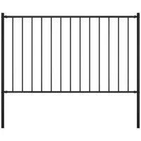 vidaXL Zaunfeld mit Pfosten Pulverbeschichteter Stahl 1,7 x 0,75 m