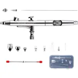 Vevor Airbrush-Pistole, 0,3 mm und 0,5 mm Dual Action Gravity Feed Airbrush, Airbrush-Set mit 2/7/12 ml Kupferbechern & Reinigungszubehör, Airbrush-Pistole zum Bemalen von Modellen, Kuchen