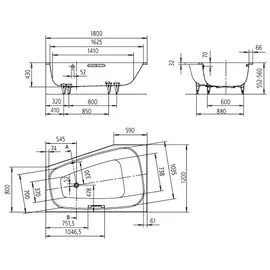 Kaldewei Plaza Duo Eckbadewanne 180 x 120 cm (237000010701)