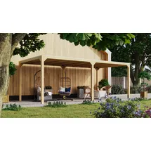 Karibu Pavillon Cubus mit 1 Verlängerungspaket