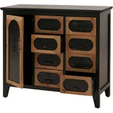 Apothekerkommode HWC-O63, Schrank Fach Vintage Industrial Holz Metall 80x91x40cm