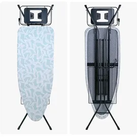 Relaxdays Bügelbrett 123 x 46 cm höhenverstellbar, klappbar, Bügelstation & Ablage, mint/weiß