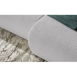 Sofa.de Eckcouch Stoff mit Schlaffunktion 3-Sitzer Blau