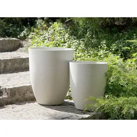 Beliani Blumenkübel Croton 35 x 35 x 42 cm Cremeweiß