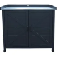 HABAU Gartenschrank (Roger) anthrazit, wetterfester Outdoor-Schrank für Garten, Terrasse